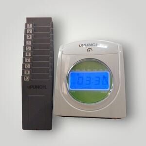 uPunch LED Time Clock Punch Pay Clock HN3000 Unit W/ Power Supply - NO KEY